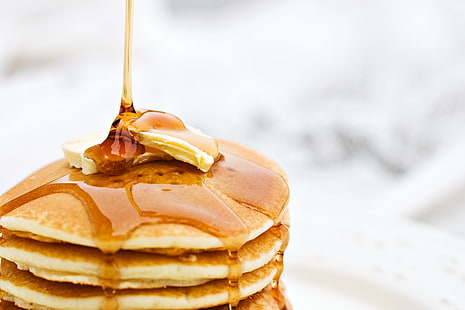 Pfannkuchen mit Honig, Öl, Lebensmittel, Honig, Pfannkuchen, Karneval, HD-Hintergrundbild HD wallpaper