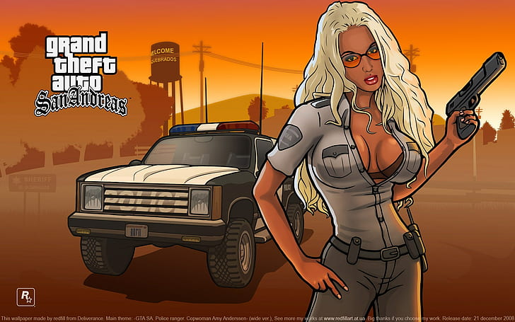 Girl, The game, Police, s, GTA, Game, Barbara, Grand Thef Auto:San Andreas,  HD wallpaper | Wallpaperbetter