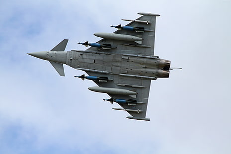 combatiente, avión, fuerza aérea italiana, Eurofighter Typhoon, ataque, fuerza aérea alemana, fuerza aérea real, fuerza aérea española, Fondo de pantalla HD HD wallpaper