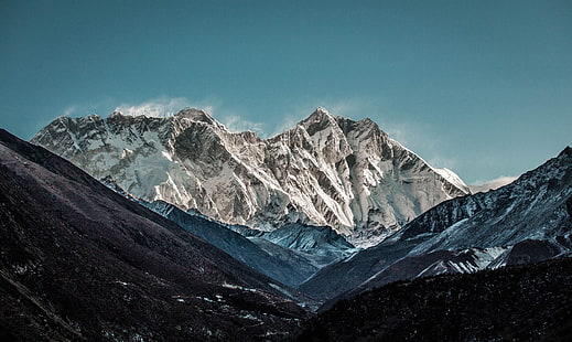 الجبال المغطاة بالثلوج ، الطبيعة ، الثلج ، الجبال ، السماء، خلفية HD HD wallpaper