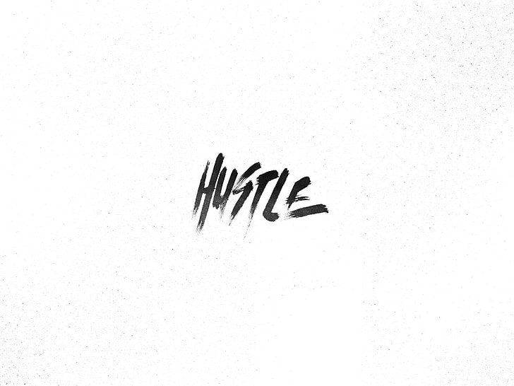 hustle text på vit textil, grafisk design, typografi, hustle, HD tapet
