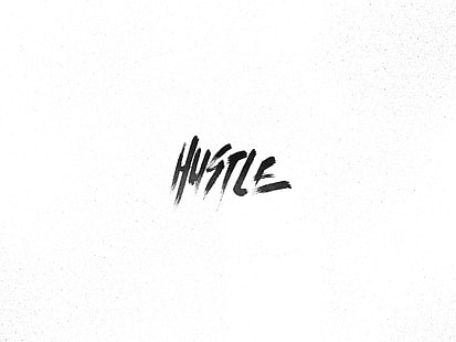 hustle text på vit textil, grafisk design, typografi, hustle, HD tapet HD wallpaper