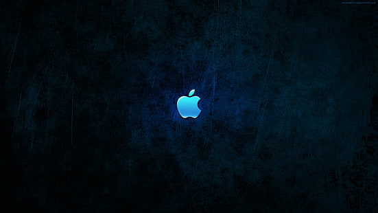mela, blu, scuro, Imac, Inc., loghi, mac, Sfondo HD HD wallpaper