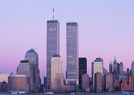 Нью-Йорк, небоскребы, Нью-Йорк, WTC, Всемирный торговый центр, HD обои HD wallpaper
