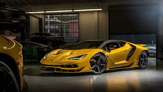 yellow coupe, Lamborghini Centenario Coupe, HD, 4K, HD wallpaper HD wallpaper