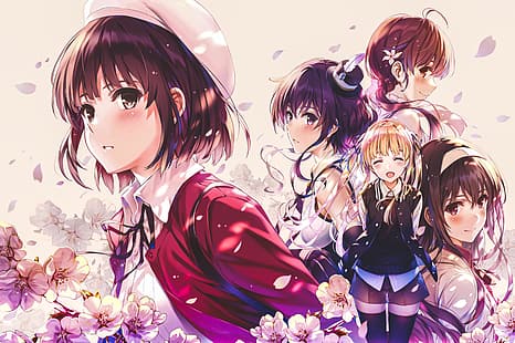 аниме, аниме момичета, Saenai Heroine no Sodatekata, Hashima Izumi, Hyoudou Michiru, Kasumigaoka Utaha, Megumi Katou, Sawamura Eriri Spencer, HD тапет HD wallpaper
