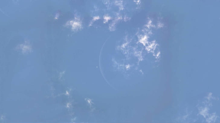 Two Crescents - Venus and the Moon HD, bleu, nuages, croissants, lune, ciel, espace, vénus, Fond d'écran HD