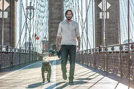 Film, John Wick: Kapitel 2, Hund, John Wick, Keanu Reeves, HD-Hintergrundbild HD wallpaper