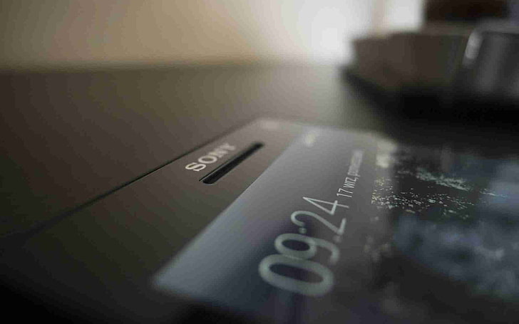 планшет xperia sony - фирменные широкоэкранные обои, черный смартфон Sony Xperia, HD обои