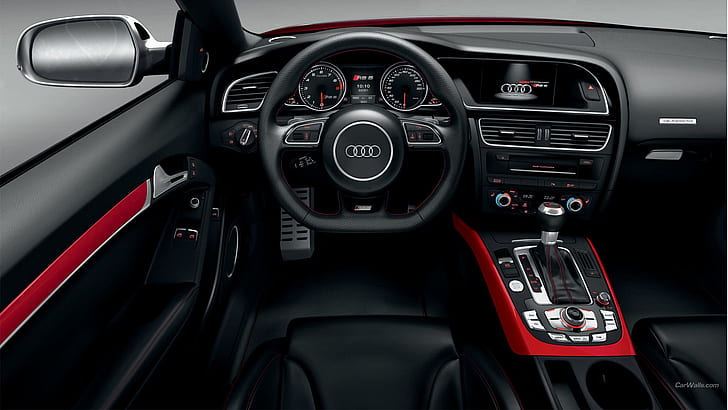 Audi RS 5 Салон Приборная панель приборов Gauges HD, автомобили, audi, интерьер, 5, панель приборов, датчики, rs, панель приборов, HD обои