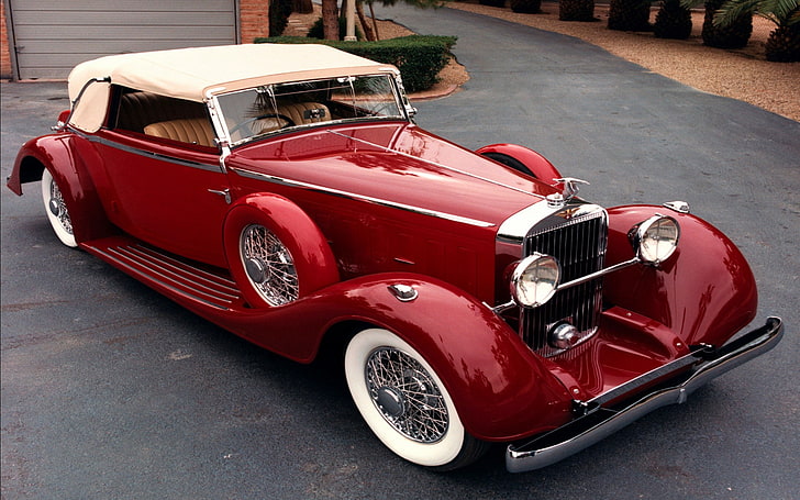 Hispano Suiza, vintage, red cars, Oldtimer, HD wallpaper