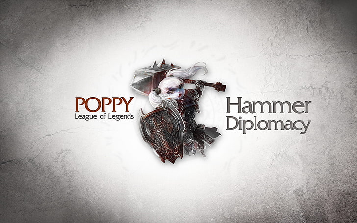 Poppy League of Legends Hammer Diplomacy logo, League of Legends, text, video games, HD wallpaper