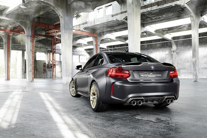 BMW, rear view, 2018, F87, M2, M2 M Performance Parts Concept, HD wallpaper