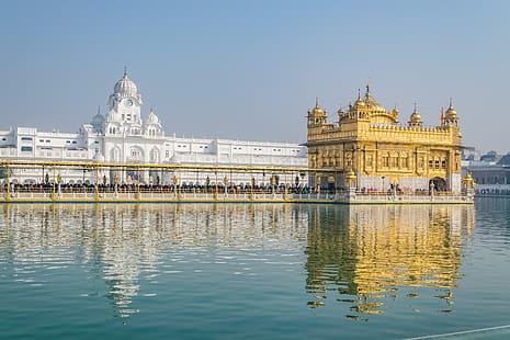 view, India, Golden temple, Golden Sahib, HD wallpaper HD wallpaper