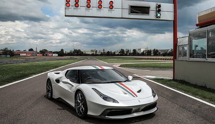mobil sport, Ferrari 458 MM Speciale, putih, Wallpaper HD