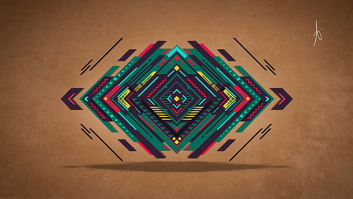 vector, digital art, abstract, colorful, graphic design, geometry, triangle, HD wallpaper