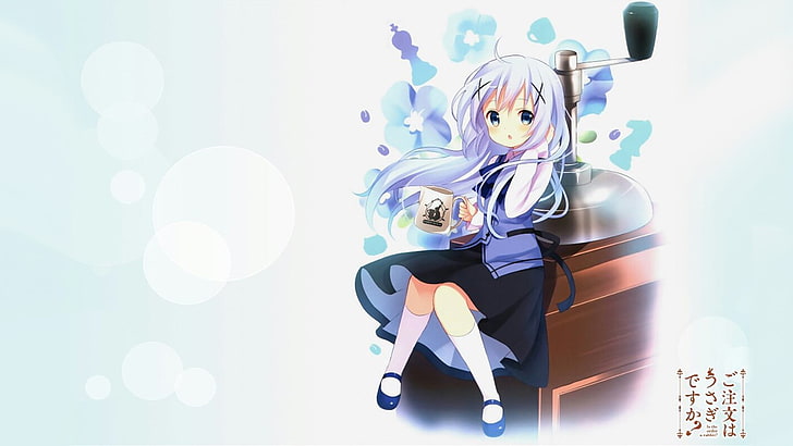 weibliche Anime-Figur-Illustration, Anime-Mädchen, Gochuumon wa Usagi Desu ka ?, Kafuu Chino, HD-Hintergrundbild