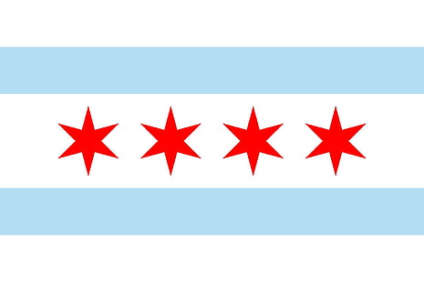 Чикагски флаг, Илинойс, град, Чикаго, 3D и резюме, HD тапет HD wallpaper