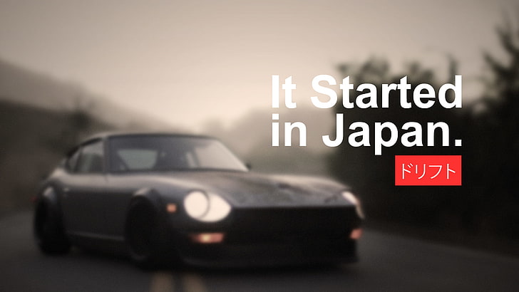car, Japan, drift, Drifting, racing, vehicle, Japanese cars, import, tuning, modified, Datsun, Datsun 240Z, It Started in Japan, JDM, Tuner Car, HD wallpaper