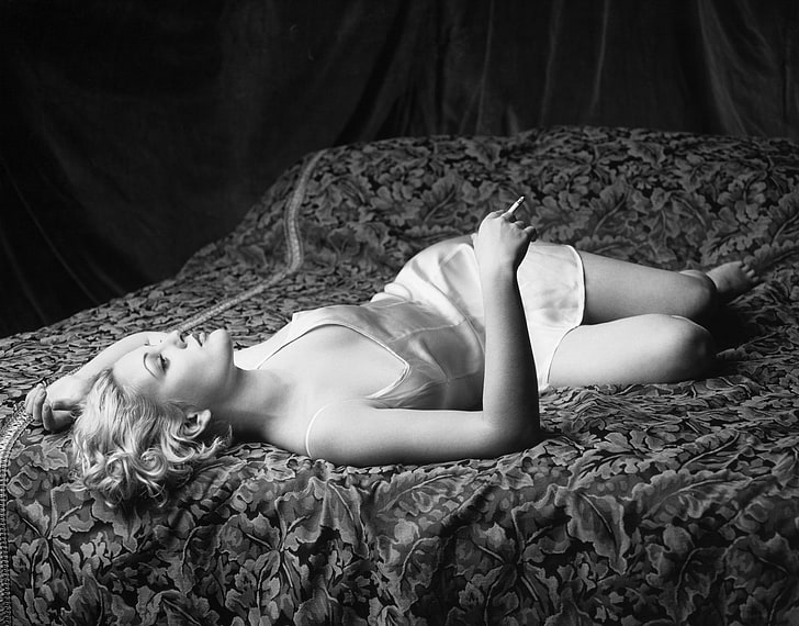 Drew Barrymore, ขาวดำ, สูบบุหรี่, วอลล์เปเปอร์ HD