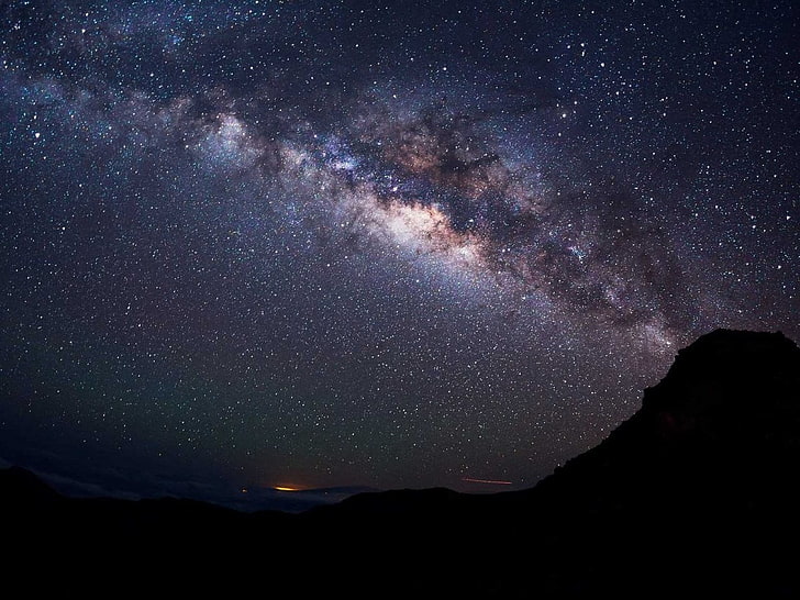 กาแล็กซี่ทางช้างเผือก, คืนเต็มไปด้วยดวงดาว, กลางคืน, ดวงดาว, ทิวทัศน์, ทางช้างเผือก, การเปิดรับแสงเป็นเวลานาน, ดาวหาง, กาแลคซี, วอลล์เปเปอร์ HD