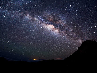Galaksi Bimasakti, malam berbintang, malam, bintang, lansekap, Bimasakti, paparan panjang, komet, galaksi, Wallpaper HD HD wallpaper