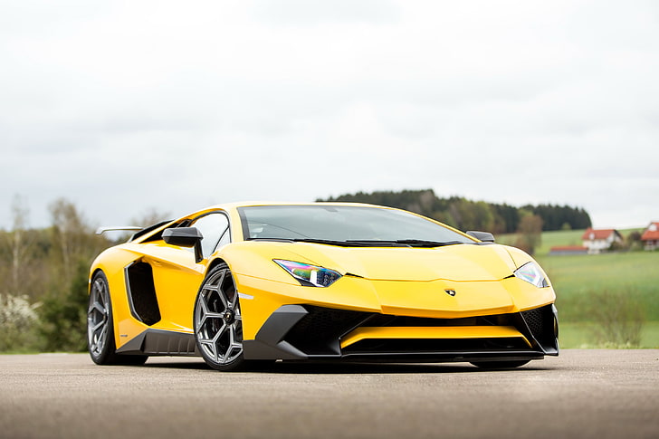 car, auto, Lamborghini, yellow, tuning, Aventador, Novitec Torado, LP 750-4, HD wallpaper