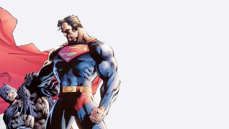 Иллюстрация Супермена и Бэтмена, DC Comics, Бэтмен, Супермен, супергерой, HD обои