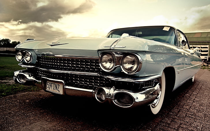 Amerikan arabaları, eski araba, Cadillac, Cadillac DeVille, Eski model araba, portre, HD masaüstü duvar kağıdı