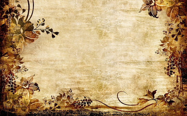 beige and brown floral digital design, patterns, background, light, surface, HD wallpaper