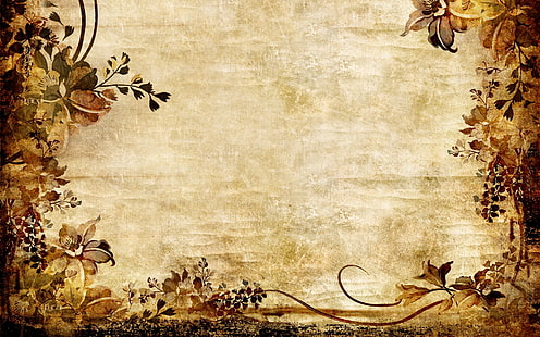 beige and brown floral digital design, patterns, background, light, surface, HD wallpaper HD wallpaper