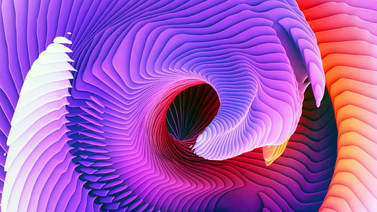 purple and multicolored illustration, MacBook Pro, iPhone wallpaper, 4k, 5k, live wallpaper, 3D, Apple, HD wallpaper HD wallpaper