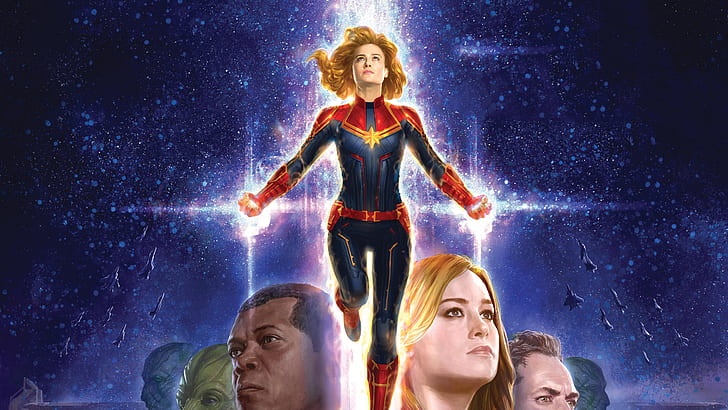 Film, Kapten Marvel, Brie Larson, Wallpaper HD