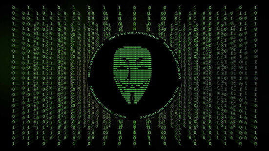 anonymus, hacker, computadora, matriz, Fondo de pantalla HD HD wallpaper