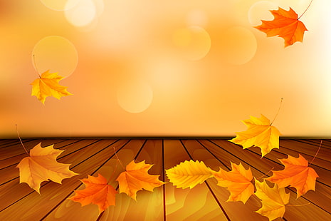 orange Ahornblätter Illustration, Blätter, Hintergrund, Herbst, Ahorn, HD-Hintergrundbild HD wallpaper