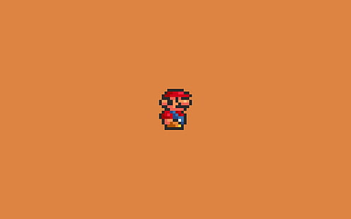 Mario 8-Bit Orange Nintendo HD, personaje de super mario, videojuegos, mario, orange, nintendo, 8, bit, Fondo de pantalla HD HD wallpaper