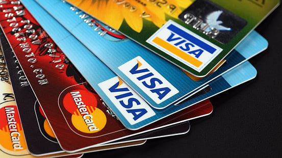plastica, denaro, carte di credito, Visa, Sfondo HD HD wallpaper