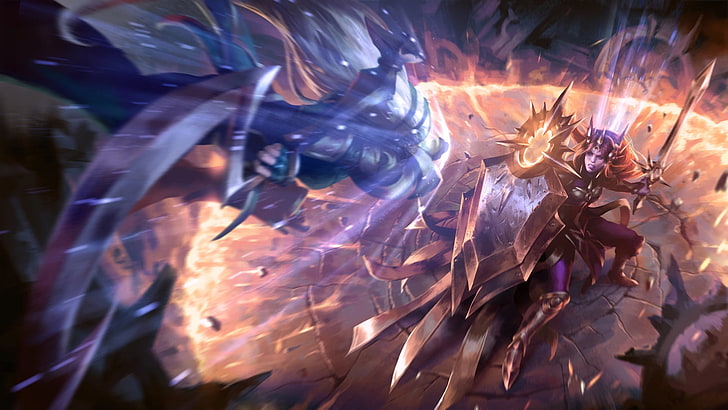 League of Legends Leona and Diana wallpaper, Diana (league Of Legends, Summoner's Rift, Leona (League of Legends), League of Legends, HD wallpaper