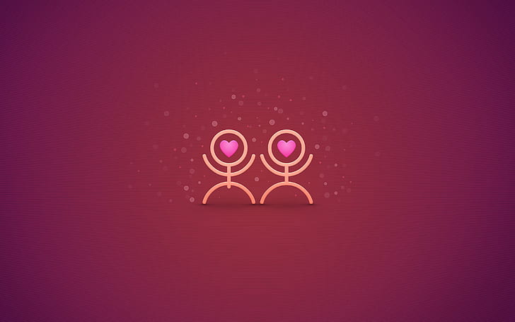 Herz-Paar-Gefühls-Liebe, Liebe, Rosa, Paar, Hintergrund, HD-Hintergrundbild
