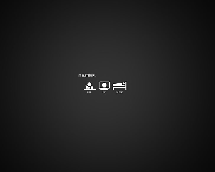 logo telewizji i łóżka, tekst, humor, minimalizm, Tapety HD