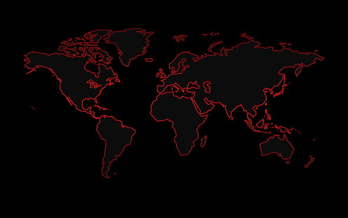الأرض ، العالم ، القارات ، خلفية سوداء ، خريطة العالم، خلفية HD HD wallpaper