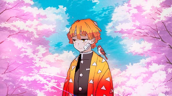 Kimetsu no Yaiba, Zenitsu Agatsuma, Anime, Anime-Jungs, HD-Hintergrundbild HD wallpaper