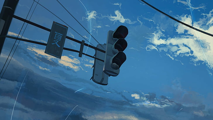 Anime, Original, Cloud, Light, Sky, Traffic Light, HD wallpaper
