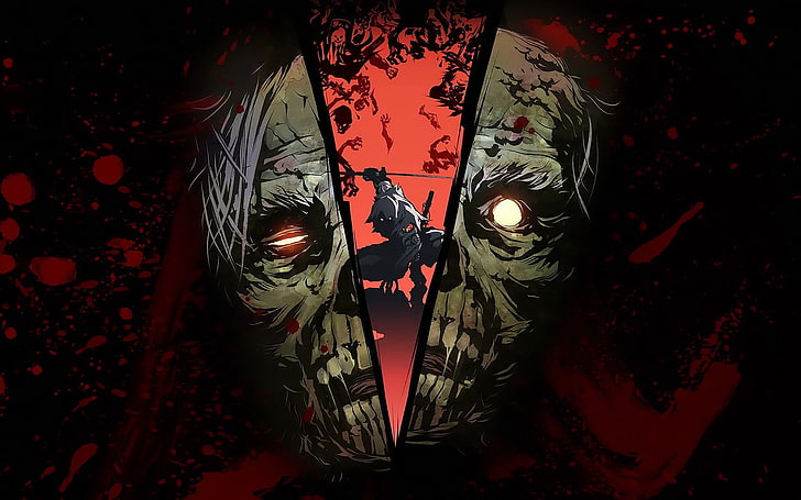 ilustracja głowy zombie, dzieła sztuki, zombie, Tapety HD