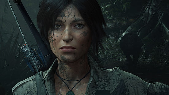 hair, bow, Tomb Raider, Lara Croft, Shadow of the Tomb Raider, HD wallpaper HD wallpaper