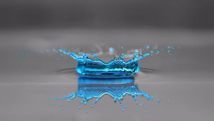 water drops, drplets, splash, water, blue, drop, aqua, turquoise, macro photography, photography, close up, still life photography, liquid, HD wallpaper