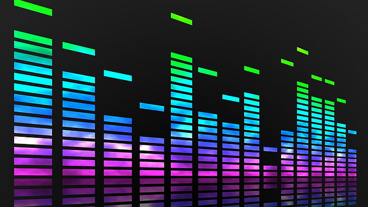 equalizer musik wallpaper digital, musik, minimalis, seni digital, warna-warni, spektrum audio, Wallpaper HD