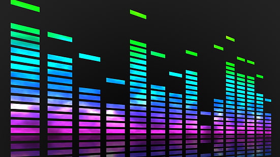 музикален еквалайзер цифров тапет, музика, минимализъм, цифрово изкуство, цветни, аудио спектър, HD тапет HD wallpaper