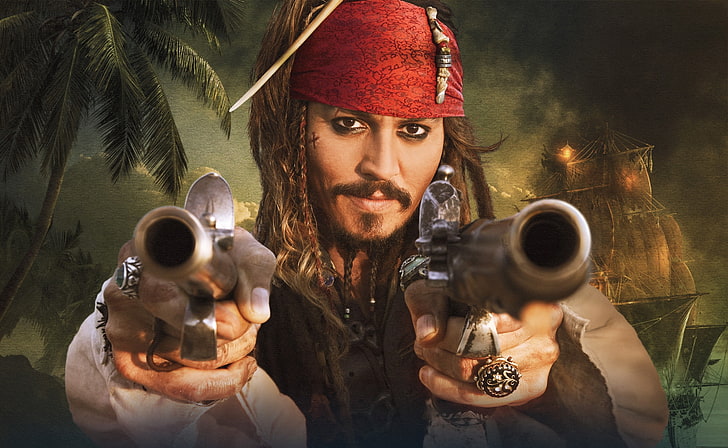 Джак Спароу, Карибски пирати Джак Спароу, Филми, Карибски пирати, Джак, Врабче, HD тапет