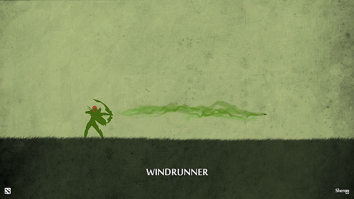 DOTA 2 Windrunner wallpaper, Dota 2, green, video games, HD wallpaper